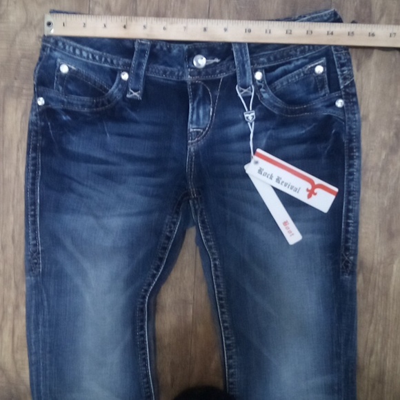 Rock Revival Women's 26 Johanna Bootcut Bejeweled Flap Pockets NWT - Picture 9 of 12